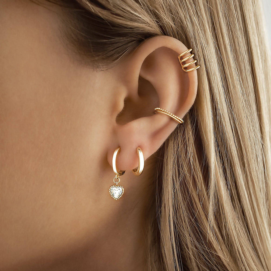 Crystal Heart Earrings - Celina