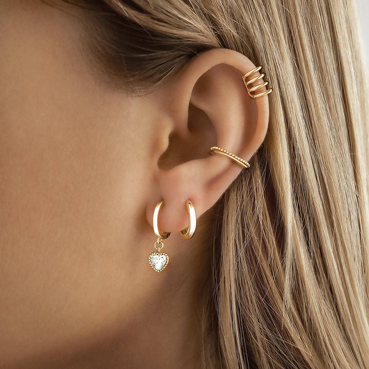 Crystal Heart Earrings - Celina