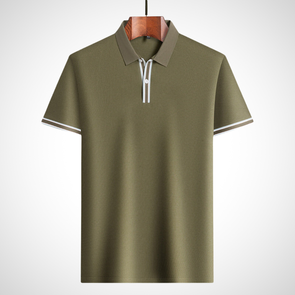 Klassisk kortermet poloshirt med kontrastdetaljer – Fabian