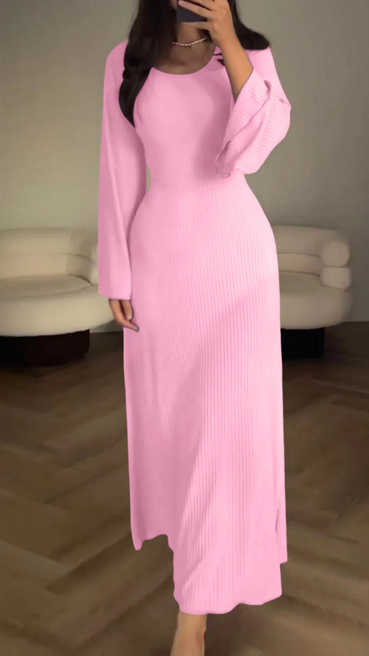 Elegant bodycon maxi dress with lacing – Valencia