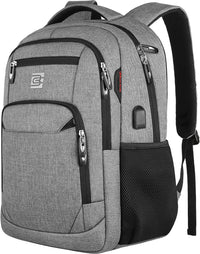 Slim anti-theft laptop backpack with USB charging port