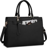 Waterproof PU Leather Laptop Bag with Multifunctional Design for Women