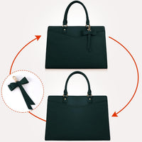 Waterproof PU Leather Laptop Bag with Multifunctional Design for Women