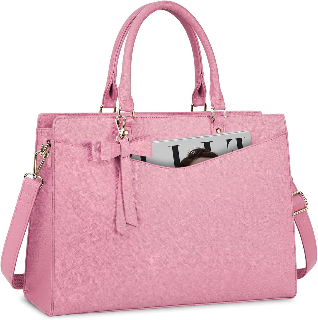 Waterproof PU Leather Laptop Bag with Multifunctional Design for Women