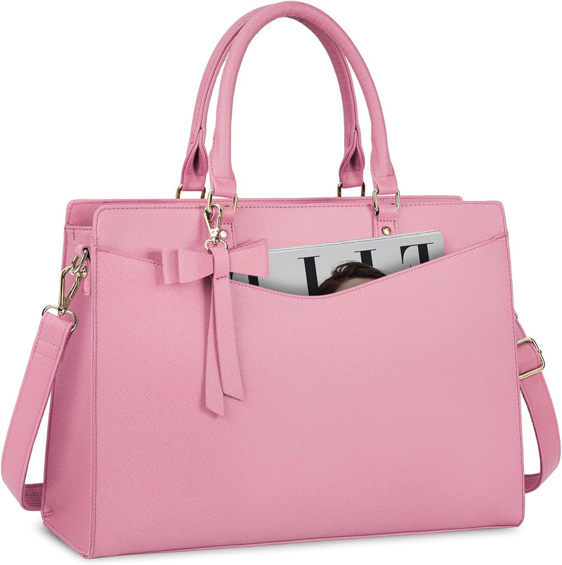 Waterproof PU Leather Laptop Bag with Multifunctional Design for Women