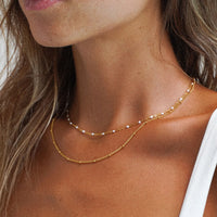 Dobbelt række perle-choker – Amara