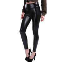 Black Faux Leather Leggings - Aurora