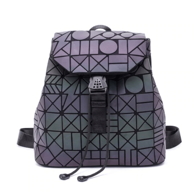 Reflective Color-Changing Geometric Backpack for Women