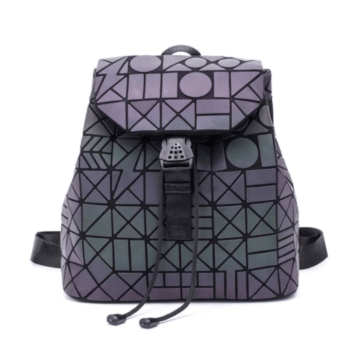 Reflective Color-Changing Geometric Backpack for Women