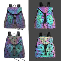 Reflective Color-Changing Geometric Backpack for Women