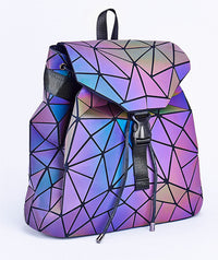 Reflective Color-Changing Geometric Backpack for Women