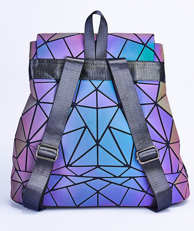 Reflective Color-Changing Geometric Backpack for Women