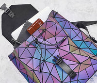 Reflective Color-Changing Geometric Backpack for Women