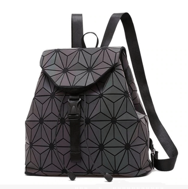 Reflective Color-Changing Geometric Backpack for Women