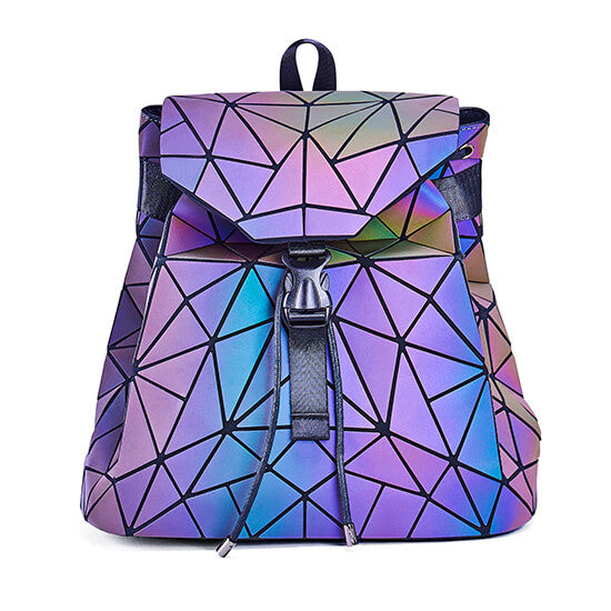 Reflective Color-Changing Geometric Backpack for Women