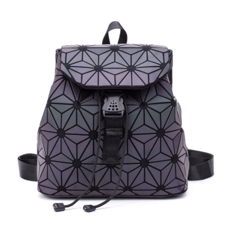 Reflective Color-Changing Geometric Backpack for Women