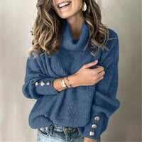 Women's turtleneck sweater with buttons – Yara