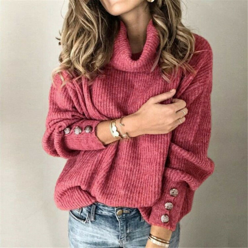 Women's turtleneck sweater with buttons – Yara