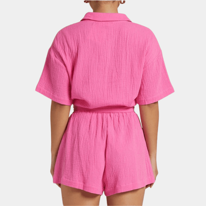 Zweiteiliges Damen Sommer Set mit Hemd und Shorts – Noemi
