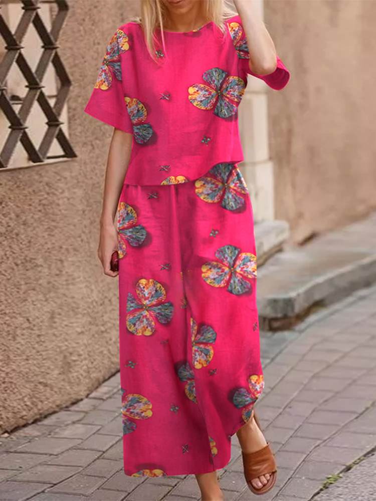 Luftiges zweiteiliges Sommer-Outfit aus Baumwolle mit schmeichelnder Passform – Boho Set Zephyra