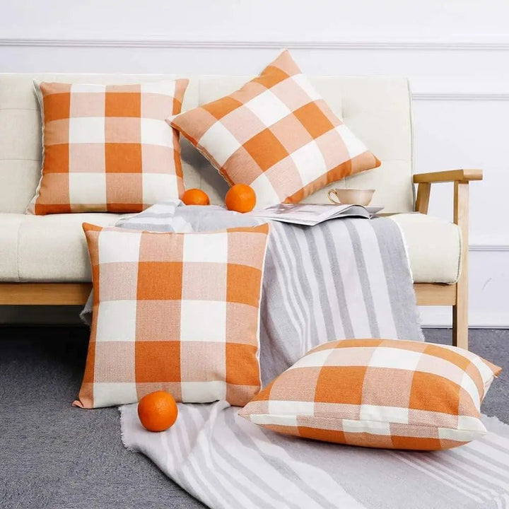 Cozy Plaid Pillowcase in Country House Style – Autumn Plaid