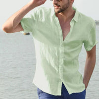 Linen men's shirt with short sleeves – Matteo
