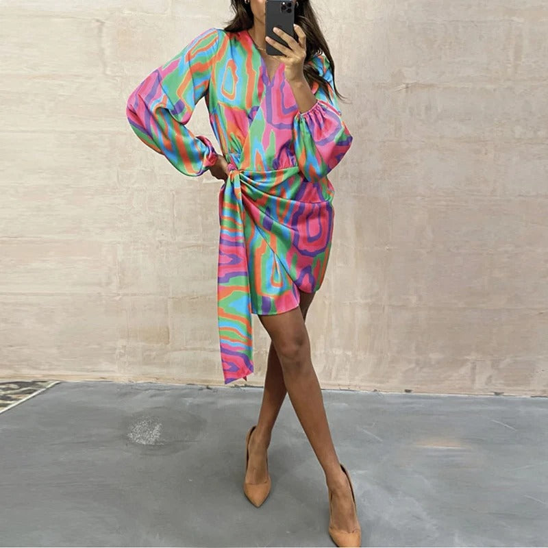 Elegant Printed Summer Dress – Elodie