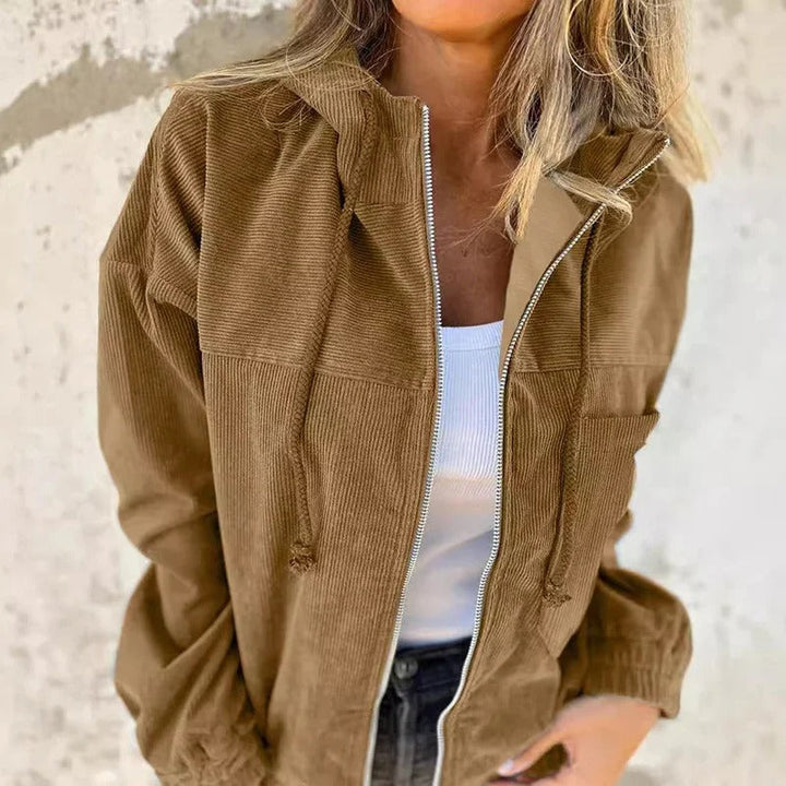 Women's jacket with hood and zipper – Noëlle