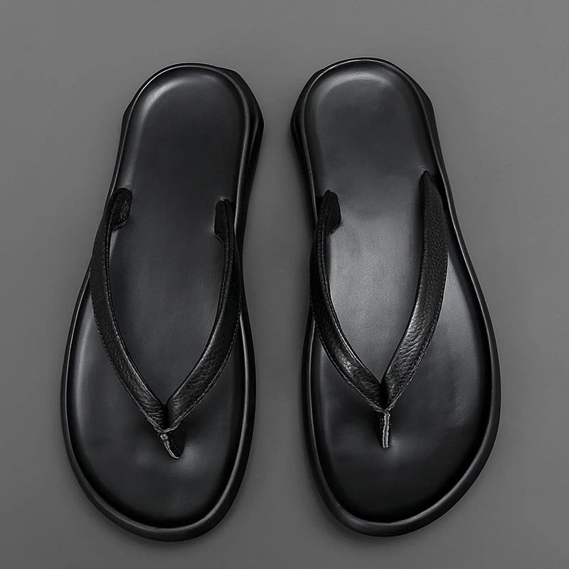 Skridsikre og stilfulde herre læderslippers til sommer – Dario