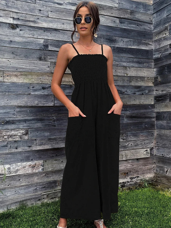 Sommerlig damejumpsuit med spaghetti-stropper i vintage-stil - RetroLuft