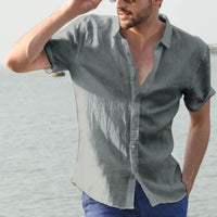Linen men's shirt with short sleeves – Matteo