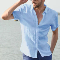 Linen men's shirt with short sleeves – Matteo