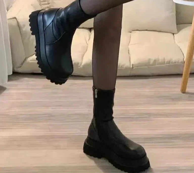 Damen Plattform Chelsea Stiefeletten mit warmer Fütterung – Liora