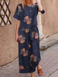 Luftiges zweiteiliges Sommer-Outfit aus Baumwolle mit schmeichelnder Passform – Boho Set Zephyra