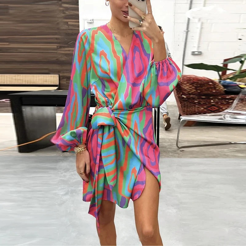 Elegant Printed Summer Dress – Elodie