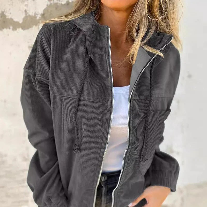 Women's jacket with hood and zipper – Noëlle