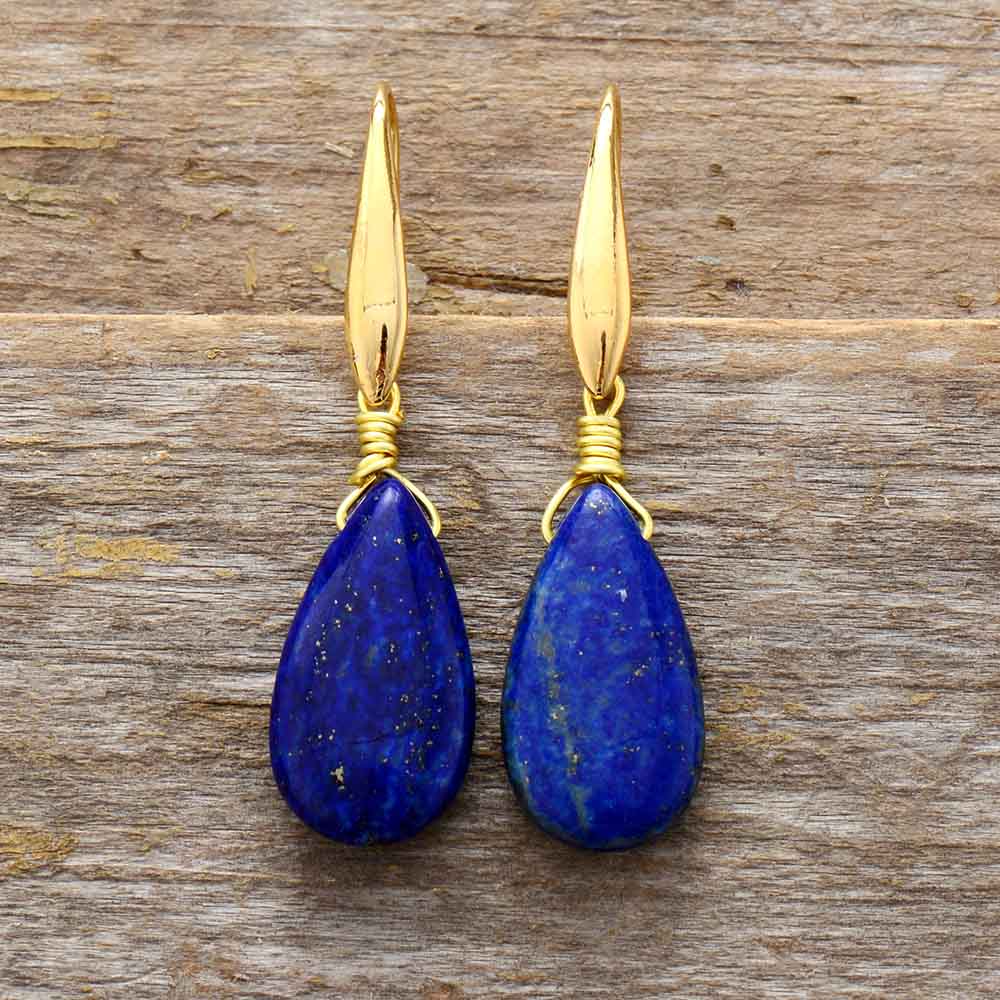 Pendientes de lapislázuli azul profundo de los soñadores - Selene