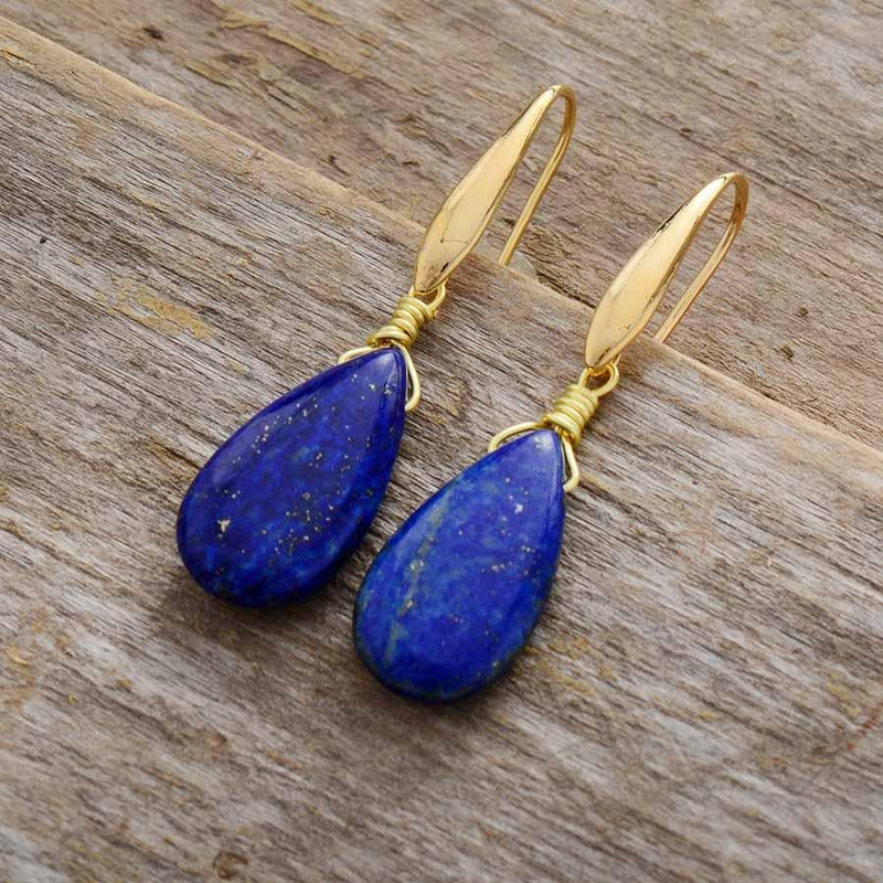 Pendientes de lapislázuli azul profundo de los soñadores - Selene
