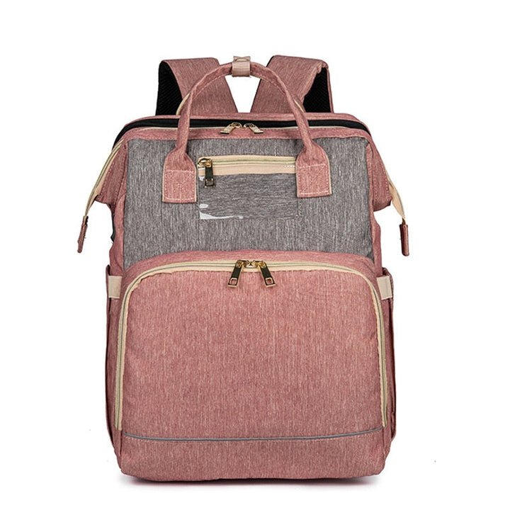 Convertible Baby Diaper Backpack with Foldable Baby Bed – Waterproof Multi-Pocket Design