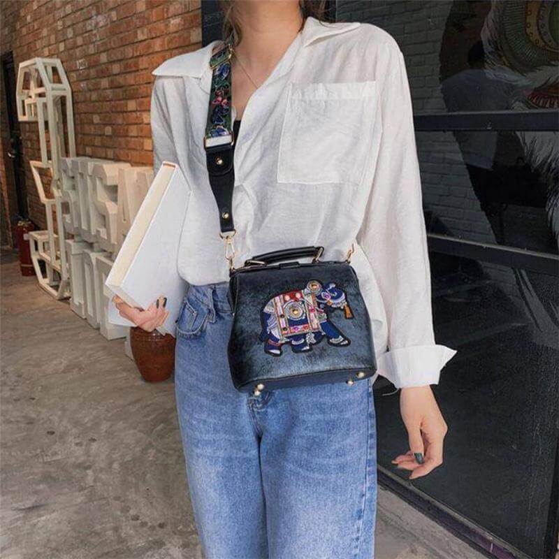 Embroidered Mandala Shoulder Bag – Lightweight, Versatile Boho Design
