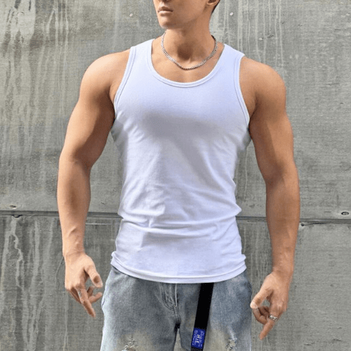 Sleeveless Men's Fitness T-Shirt made of breathable material – Nico