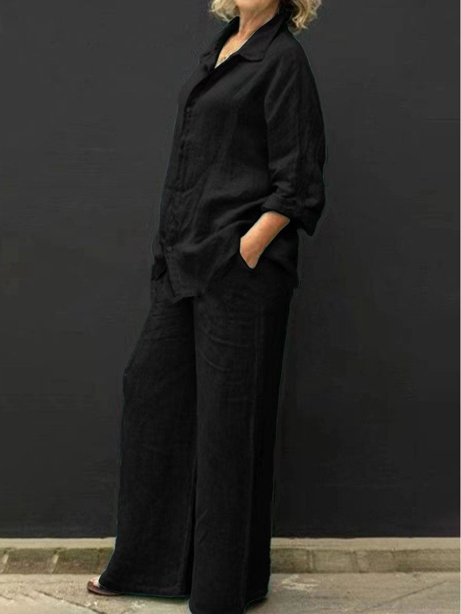 Two-piece Cotton-Linen Women's Suit Summer – Linora