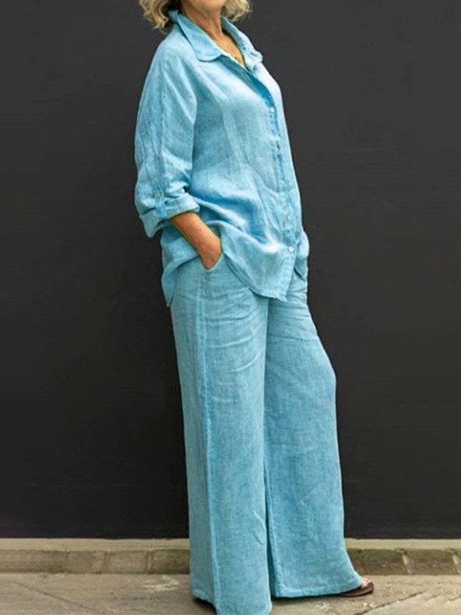 Two-piece Cotton-Linen Women's Suit Summer – Linora