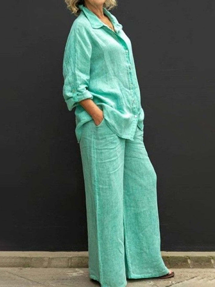 Two-piece Cotton-Linen Women's Suit Summer – Linora
