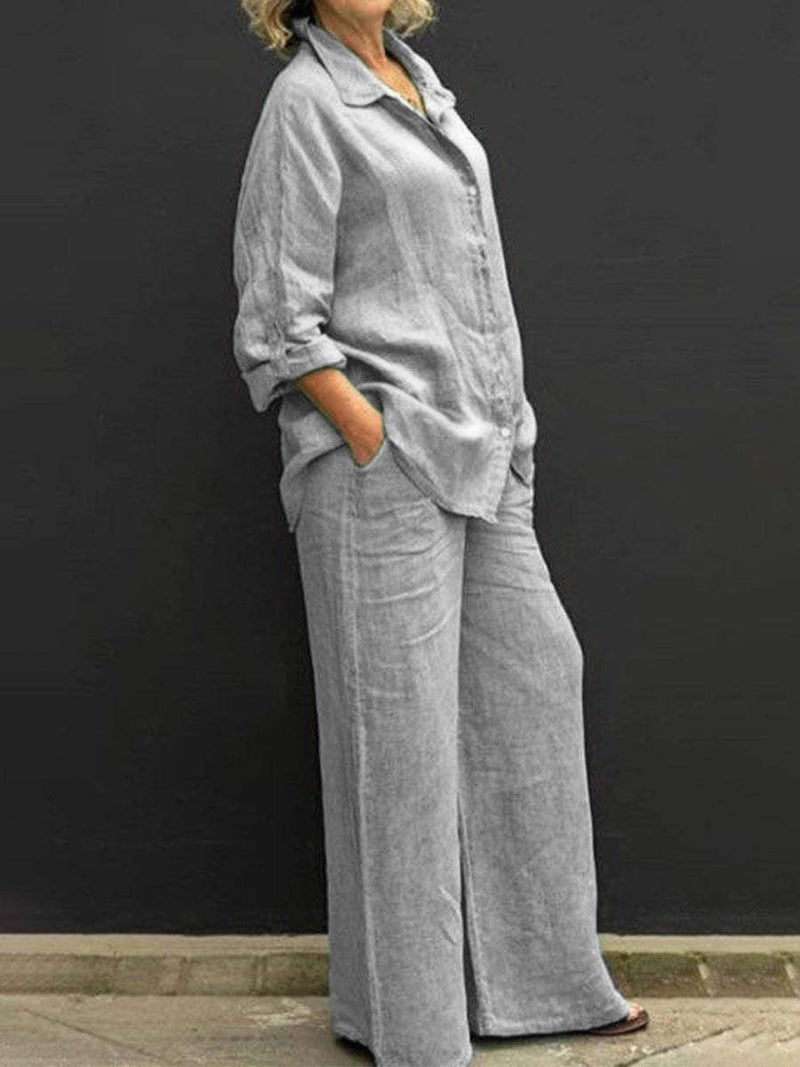 Two-piece Cotton-Linen Women's Suit Summer – Linora