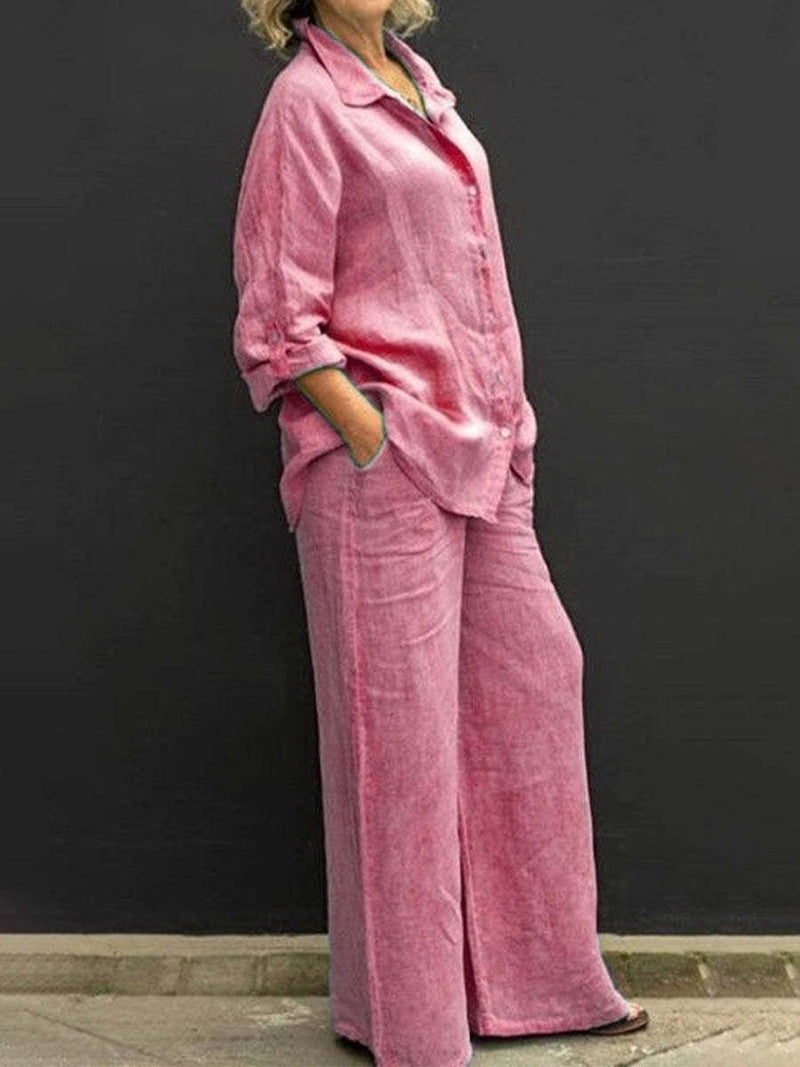 Two-piece Cotton-Linen Women's Suit Summer – Linora