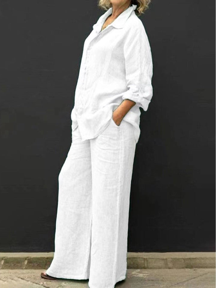 Two-piece Cotton-Linen Women's Suit Summer – Linora