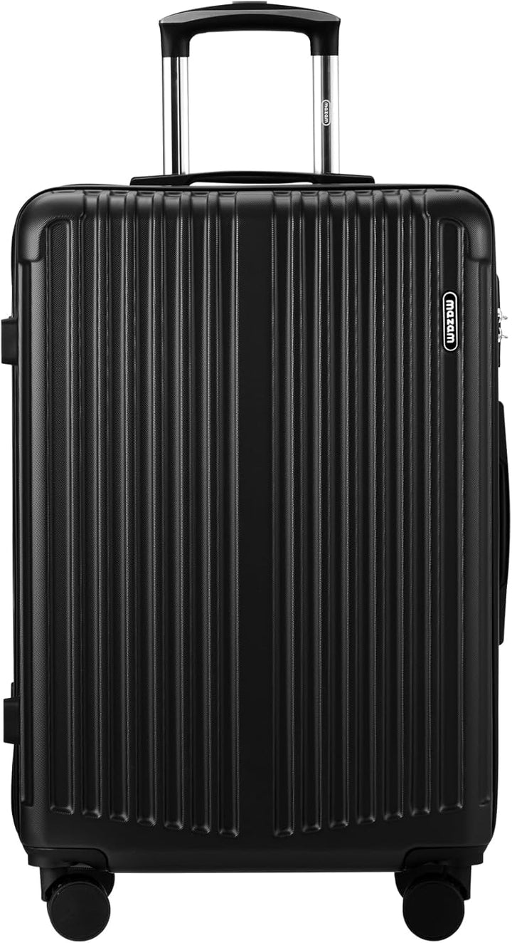 Maletas rígidas grandes con ruedas 360° y cerradura TSA – Negro a rayas