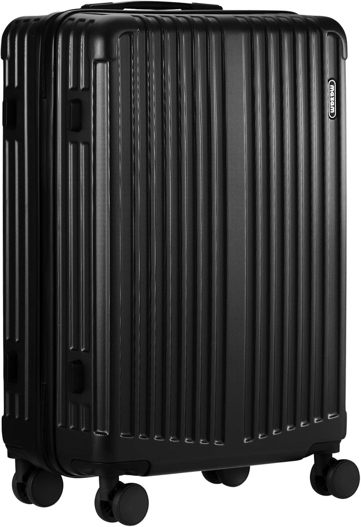 Maletas rígidas grandes con ruedas 360° y cerradura TSA – Negro a rayas