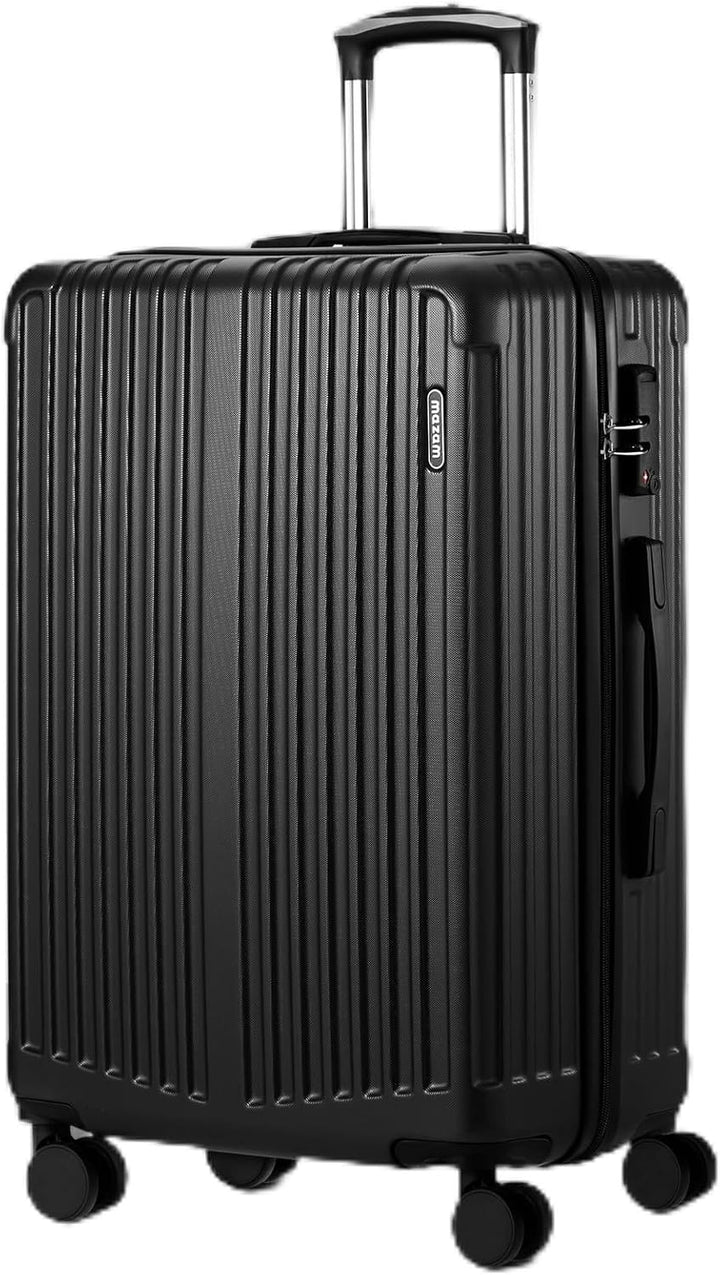 Maletas rígidas grandes con ruedas 360° y cerradura TSA – Negro a rayas
